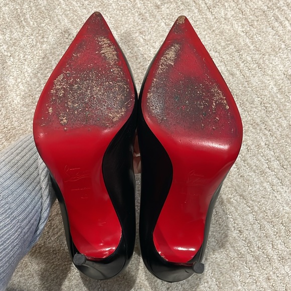 CHRISTIAN LOUBOUTIN PIGALLE FOLLIES 100 NAPPA SHINY LEATHER BLACK - Picture 4 of 7